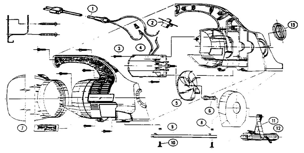 Unit Parts Diagram and Parts List for 503  Dirt Devil Hand Vacuum